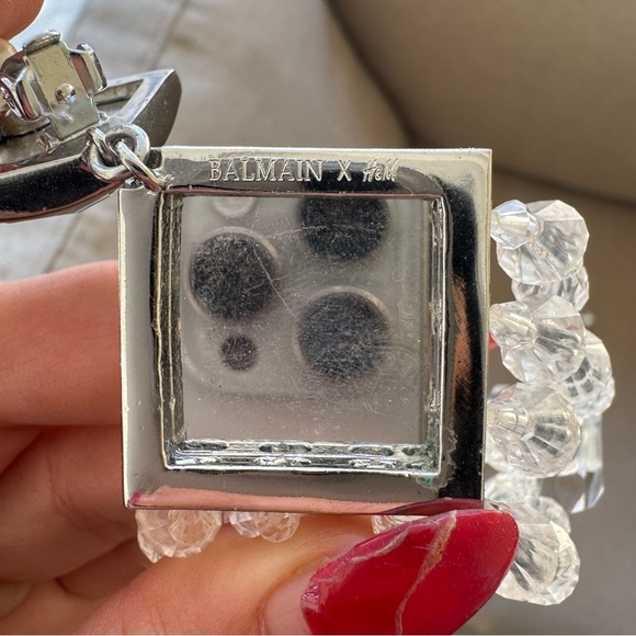 BALMAIN x H&M White Crystal Chandelier Clip On Earrings - Picture 5 of 8